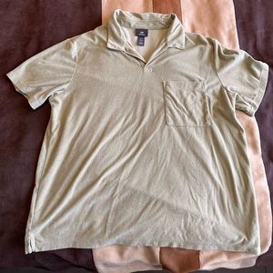 H&M mint green terrycloth polo, men’s large
